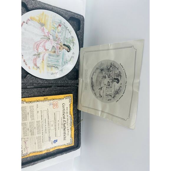 Limoges Scarlet In Crinoline The Inaccessible Woman 1865 Collector’s Plate w box - Picture 3 of 7